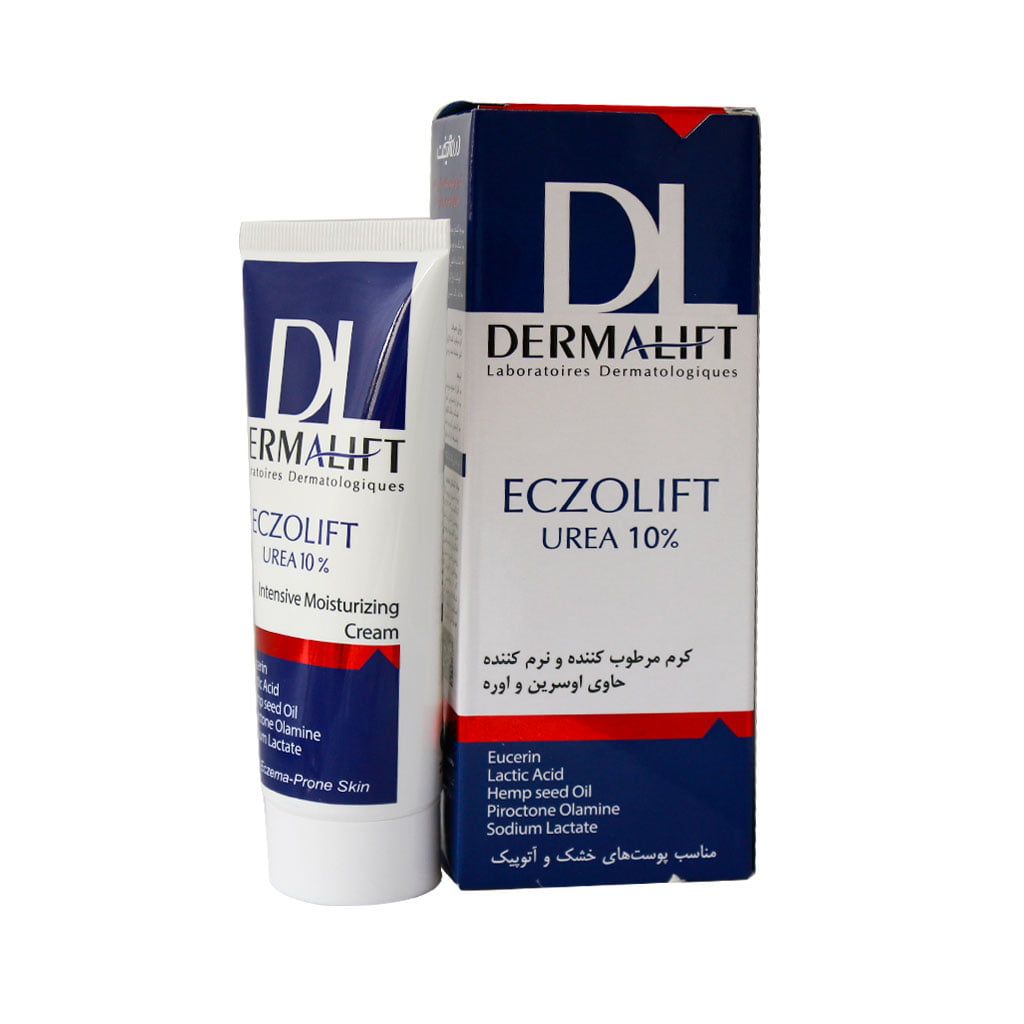 کرم مرطوب کننده و نرم کننده حاوی اوسرین و اوره 10%درمالیفت ECZOLIFT UREA 10% INTENSIVE MOISTURIZING CREAM DERMALIFT